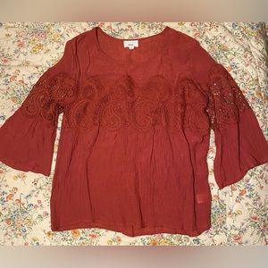 Frye bell cropped sleeve top